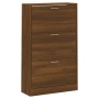 Mueble zapatero madera contrachapada marrón roble 63x24x103 cm
