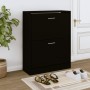 Mueble zapatero madera contrachapada negro 63x24x81 cm