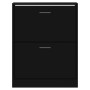 Mueble zapatero madera contrachapada negro 63x24x81 cm