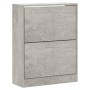 Mueble zapatero madera contrachapada gris hormigón 63x24x81cm
