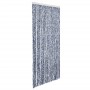 Cortina mosquitera chenilla azul blanco y plateado 100x220 cm