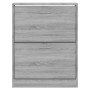 Mueble zapatero madera contrachapada gris Sonoma 63x24x81 cm