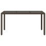 Mesa de jardín superficie de vidrio ratán PE marrón 150x90x75cm