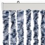 Cortina mosquitera chenilla azul blanco y plateado 100x220 cm