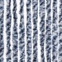 Cortina mosquitera chenilla azul blanco y plateado 100x220 cm