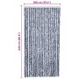 Cortina mosquitera chenilla azul blanco y plateado 100x220 cm