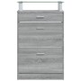 Mueble zapatero madera contrachapada gris Sonoma 63x24x104 cm