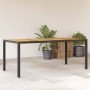 Mesa de jardín superficie madera acacia ratán negro 190x90x75cm en Mesas de jardín | Comprar online en Foro24