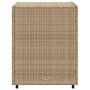 Armario de almacenaje de jardín ratán PE beige 55x59x69 cm