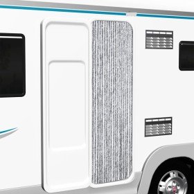 Cortina mosquitera de chenilla blanca y gris 56x185 cm Cortina mosquitera de chenilla blanca y gris 56x185 cm