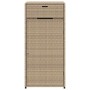 Armario de almacenaje de jardín ratán PE beige 55x55x111 cm