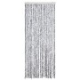 Cortina mosquitera de chenilla blanca y gris 56x185 cm