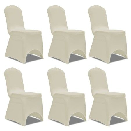 Set de 6 Fundas ajustadas para sillas, color crema de vidaXL, Fundas - Ref: Foro24-241199, Precio: 28,08 €, Descuento: %
