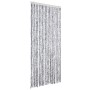 Cortina mosquitera de chenilla blanca y gris 90x220 cm