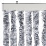 Cortina mosquitera de chenilla blanca y gris 90x220 cm