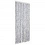 Cortina mosquitera de chenilla blanca y gris 100x220 cm