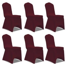Set de 6 Fundas ajustadas para sillas, color rojo burdeos de vidaXL, Fundas - Ref: Foro24-241200, Precio: 29,43 €, Descuento: %