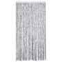 Cortina mosquitera de chenilla blanca y gris 100x220 cm