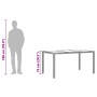 Mesa de jardín superficie de vidrio ratán PE marrón 150x90x75cm