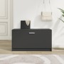 Banco zapatero de madera contrachapada negro 80x24x45 cm