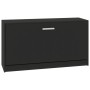 Banco zapatero de madera contrachapada negro 80x24x45 cm