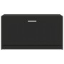 Banco zapatero de madera contrachapada negro 80x24x45 cm