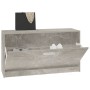 Banco zapatero madera contrachapada gris hormigón 80x24x45 cm