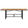 Mesa de jardín superficie madera acacia ratán negro 190x80x75cm