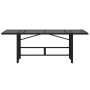 Mesa de jardín superficie de vidrio ratán PE negro 190x80x75 cm