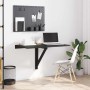 Mesa de pared plegable madera contrachapada negra 100x60x56 cm