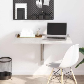 Mesa de pared plegable contrachapada gris hormigón 100x60x56 cm