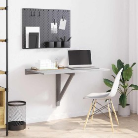 Mesa de pared plegable contrachapada gris Sonoma 100x60x56 cm