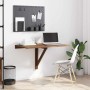 Mesa de pared plegable contrachapada marrón roble 100x60x56 cm