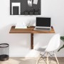 Mesa de pared plegable contrachapada marrón roble 100x60x56 cm