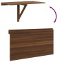 Mesa de pared plegable contrachapada marrón roble 100x60x56 cm