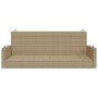 Banco columpio de ratán sintético beige 119x56x48 cm