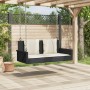 Banco columpio con cojines negro 119x56x48 cm ratán sintético en Bancos de jardín | Comprar online en Foro24