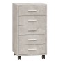 Cajonera con ruedas madera contrachapada gris hormigón