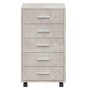 Cajonera con ruedas madera contrachapada gris hormigón