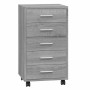 Cajonera con ruedas madera contrachapada gris Sonoma