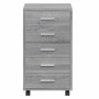 Cajonera con ruedas madera contrachapada gris Sonoma