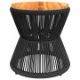 Mesa de centro base de alambre madera acacia negro Ø 45x44 cm