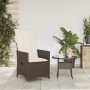 Sillón reclinable de jardín con cojines ratán sintético marrón en Sillas de jardín | Comprar online en Foro24