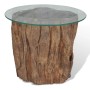 Mesa de centro de teca y vidrio 50x40 cm de vidaXL, Mesas de centro - Ref: Foro24-245069, Precio: 155,36 €, Descuento: %