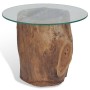 Mesa de centro de teca y vidrio 50x40 cm de vidaXL, Mesas de centro - Ref: Foro24-245069, Precio: 155,36 €, Descuento: %