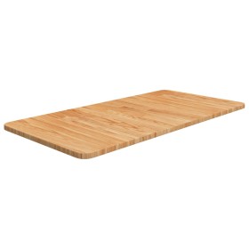 Encimera de baño marrón claro madera maciza tratada 80x40x1,5cm