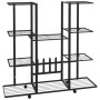 Soporte para flores con ruedas hierro negro 94,5x24,5x91,5 cm