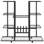 Soporte para flores con ruedas hierro negro 94,5x24,5x91,5 cm