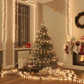Tira de luces de racimo con 400 LED PVC blanco cálido 7,4 m