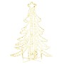 Figura árbol Navidad plegable 3 pzas blanco cálido 87x87x93 cm